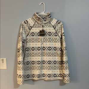Eddie Bauer Quarter Zip Fair Isle Print Fleece